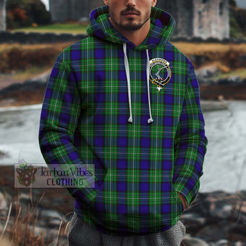 Alexander Tartan Cotton Hoodie with Family Crest