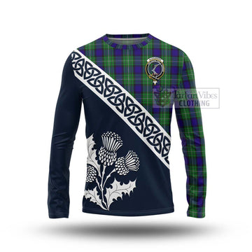 Alexander Tartan Long Sleeve T-Shirt Featuring Thistle and Scotland Map Unisex - Tartan Vibes Clothing