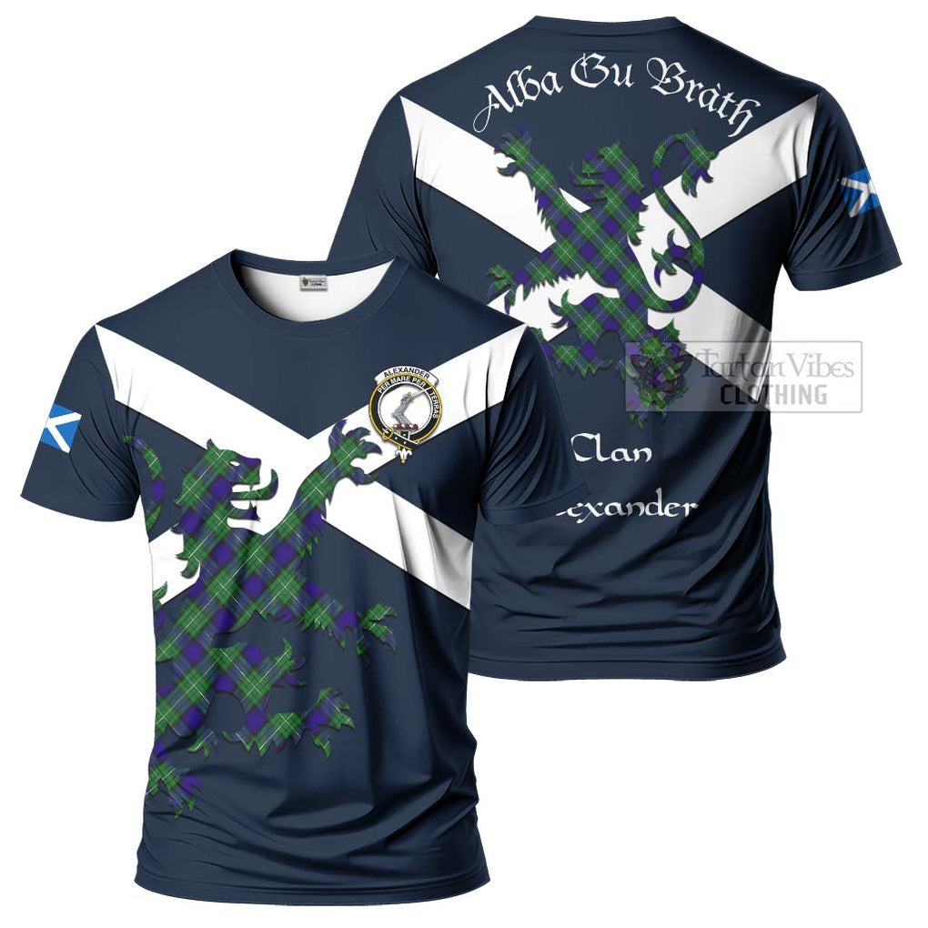 Tartan Vibes Clothing Alexander Tartan Lion Rampant T-Shirt – Proudly Display Your Heritage with Alba Gu Brath and Clan Name