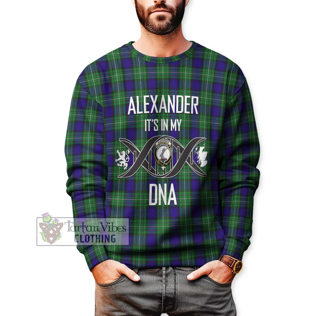 Alexander Tartan Sweatshirt with Family Crest DNA In Me Style Unisex - Tartanvibesclothing Shop