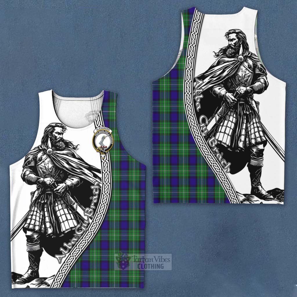 Tartan Vibes Clothing Alexander Tartan Clan Crest Men's Tank Top with Highlander Warrior Celtic Style