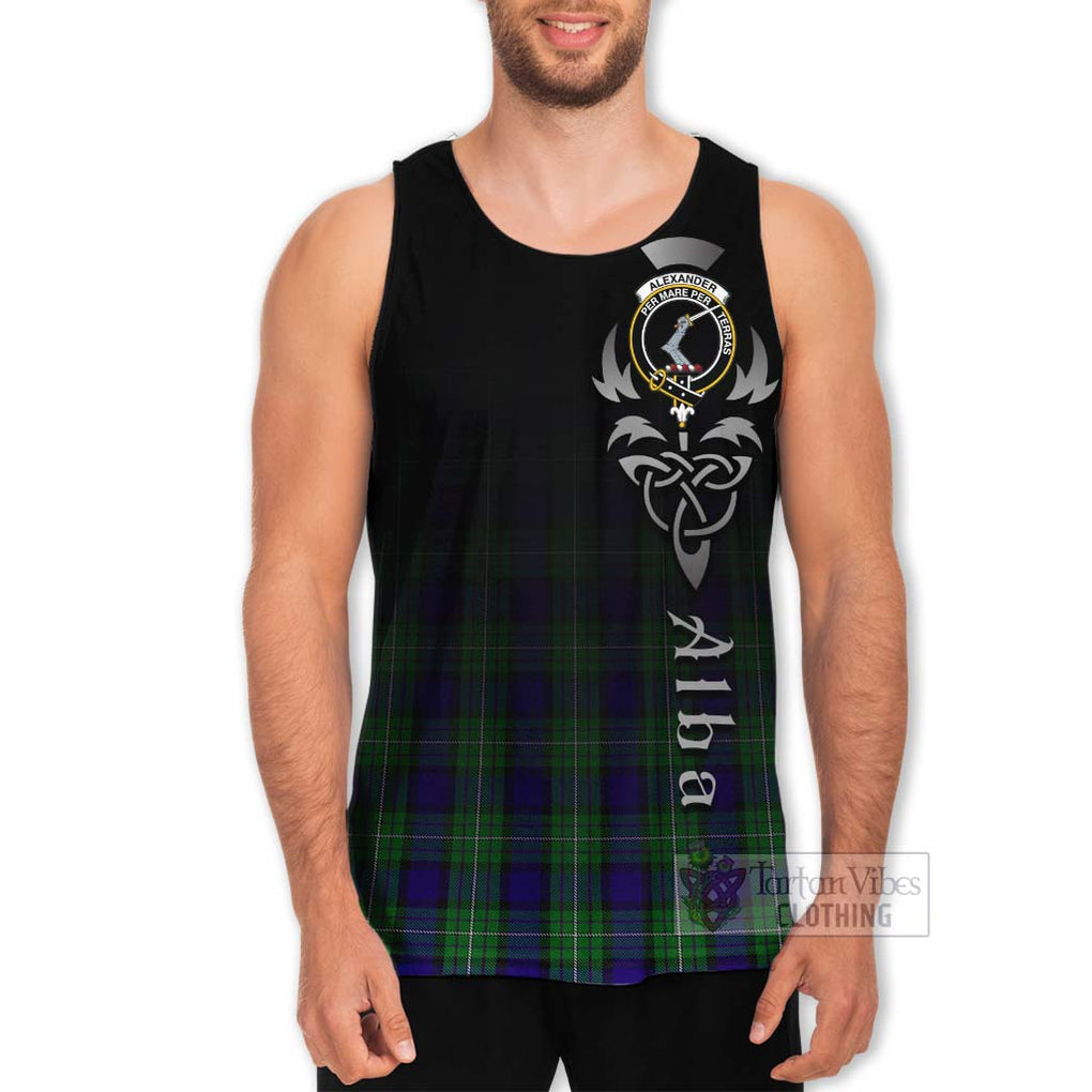 Tartan Vibes Clothing Alexander Tartan Men's Tank Top Featuring Alba Gu Brath Family Crest Celtic Inspired