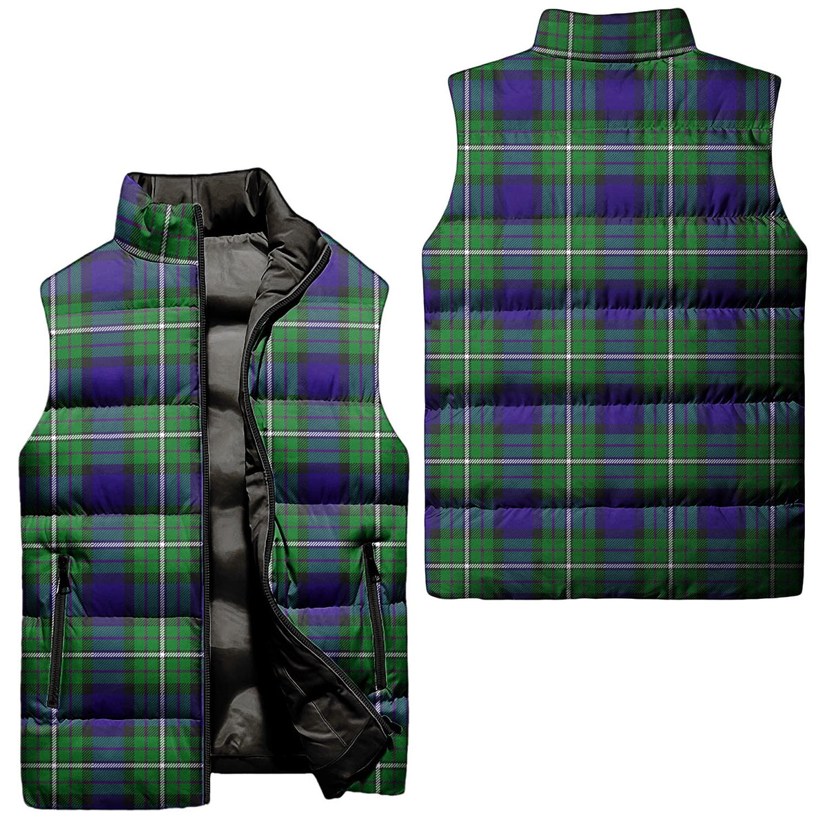 Alexander Tartan Sleeveless Puffer Jacket Unisex - Tartan Vibes Clothing