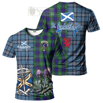 Alexander Tartan T-Shirt Happy St. Andrew's Day Half Tartan Style