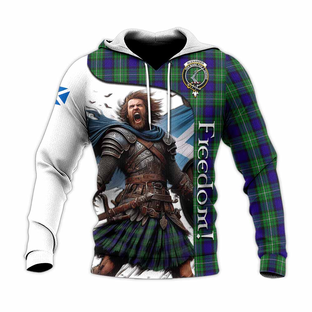 Tartan Vibes Clothing Alexander Crest Tartan Knitted Hoodie Inspired by the Freedom of Scottish Warrior