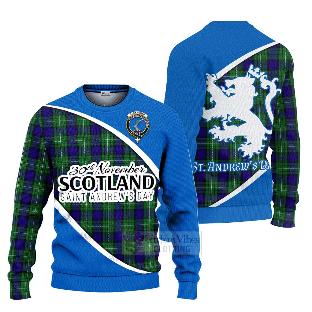 Tartan Vibes Clothing Alexander Family Crest Tartan Knitted Sweater Celebrate Saint Andrew's Day in Style