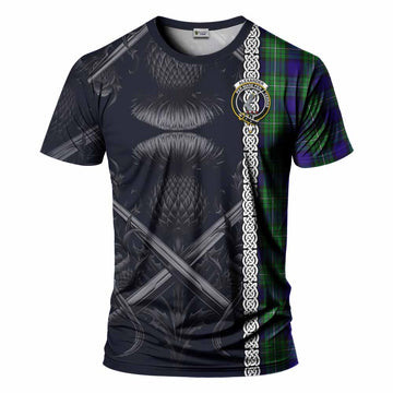 Alexander Tartan T-Shirt with Family Crest Cross Sword Thistle Celtic Vibes Kid's Shirt - Tartan Vibes Clothing