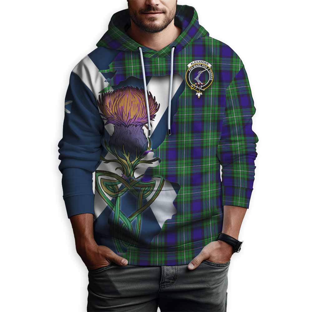 Alexander Tartan Family Crest Hoodie Scottish Thistle Celtic Inspired Pullover Hoodie - Tartan Vibes Clothing