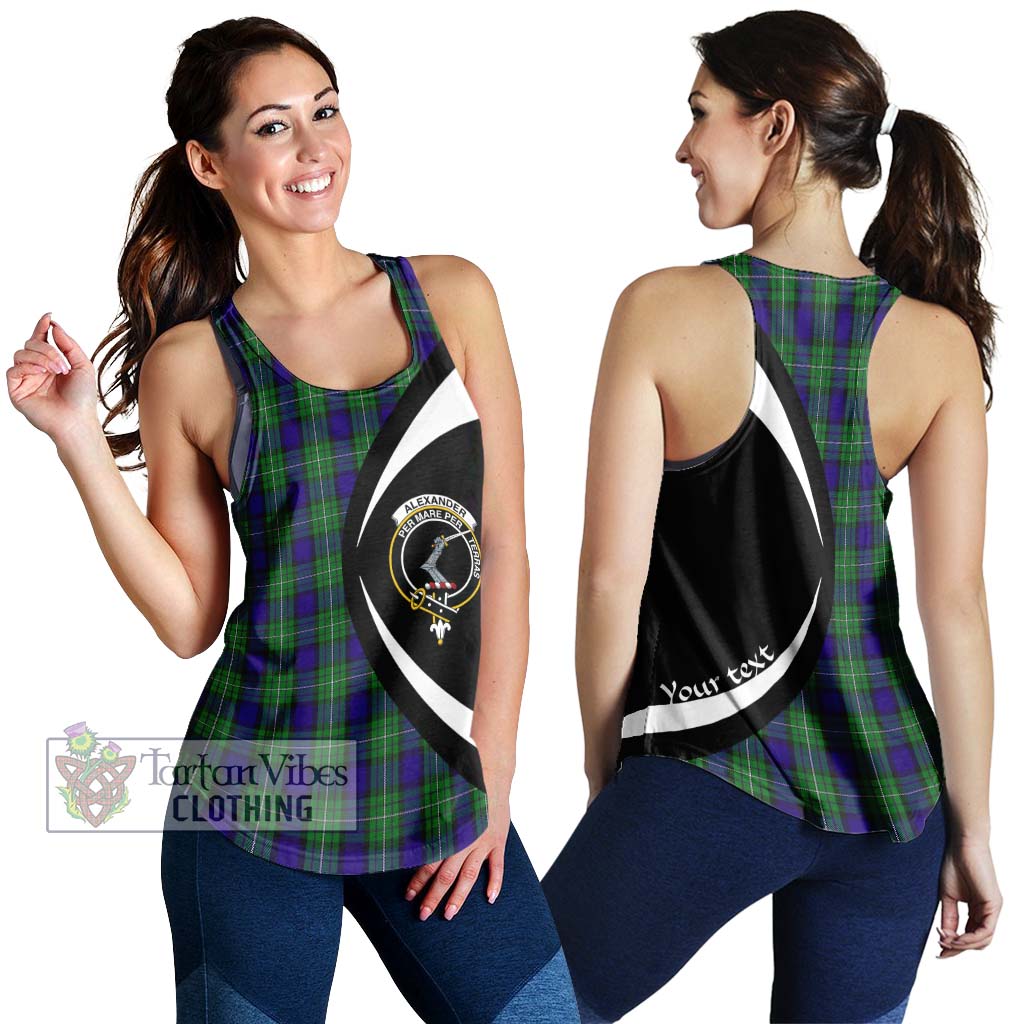 Alexander Tartan Women's Racerback Tanks with Family Crest Circle Style 4XL - Tartan Vibes Clothing