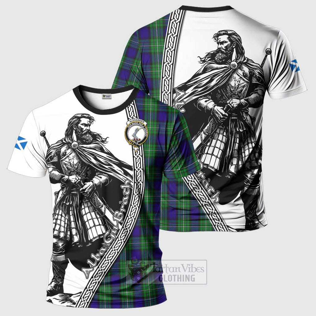 Alexander Tartan Clan Crest T-Shirt with Highlander Warrior Celtic Style Kid's Shirt - Tartan Vibes Clothing