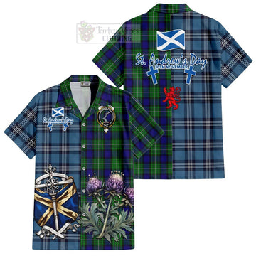 Alexander Tartan Hawaiian Shirt Happy St. Andrew's Day Half Tartan Style Kid - Tartan Vibes Clothing