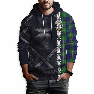 Alexander Tartan Hoodie with Family Crest Cross Sword Thistle Celtic Vibes Pullover Hoodie - Tartan Vibes Clothing