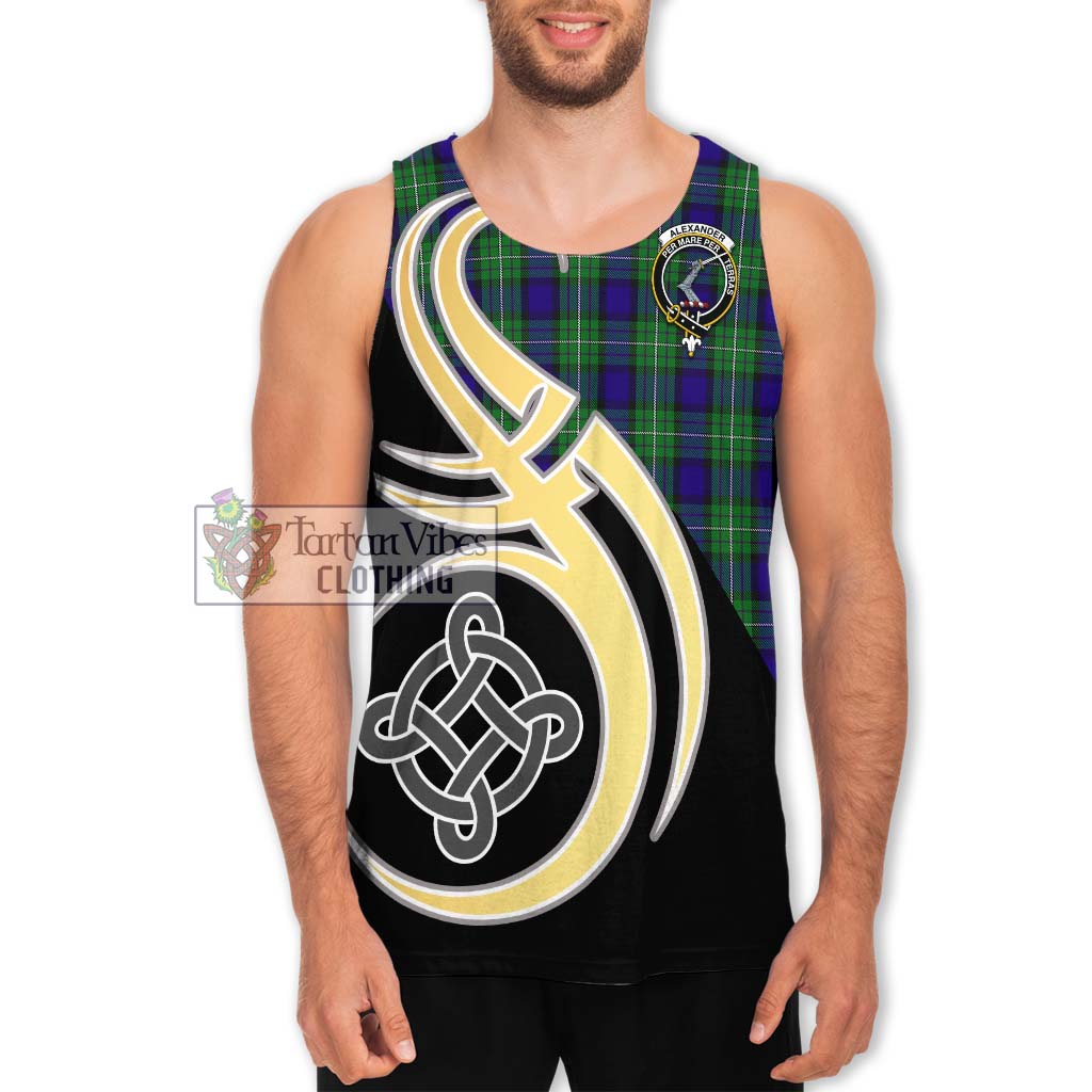 Alexander Tartan Men's Tank Top with Family Crest and Celtic Symbol Style Men - Tartan Vibes Clothing