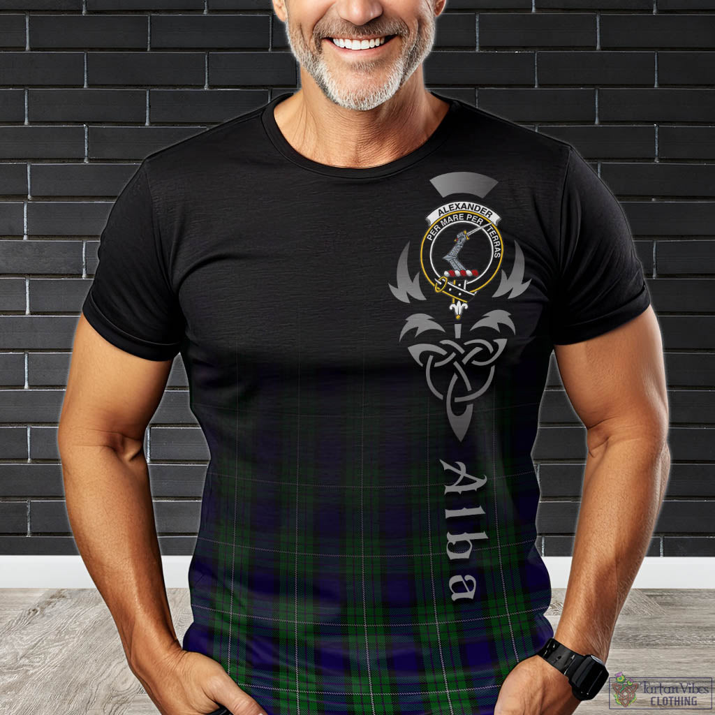 Tartan Vibes Clothing Alexander Tartan T-Shirt Featuring Alba Gu Brath Family Crest Celtic Inspired