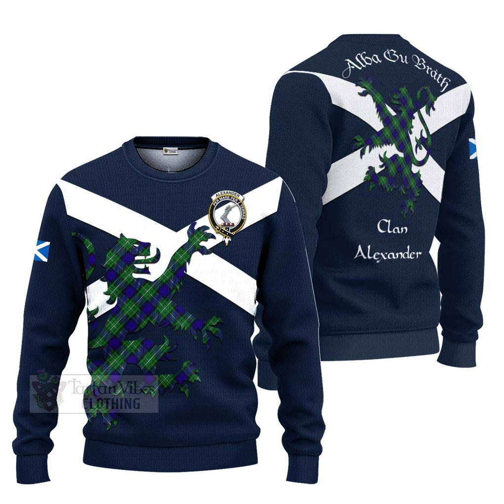 Tartan Vibes Clothing Alexander Tartan Lion Rampant Knitted Sweater – Proudly Display Your Heritage with Alba Gu Brath and Clan Name