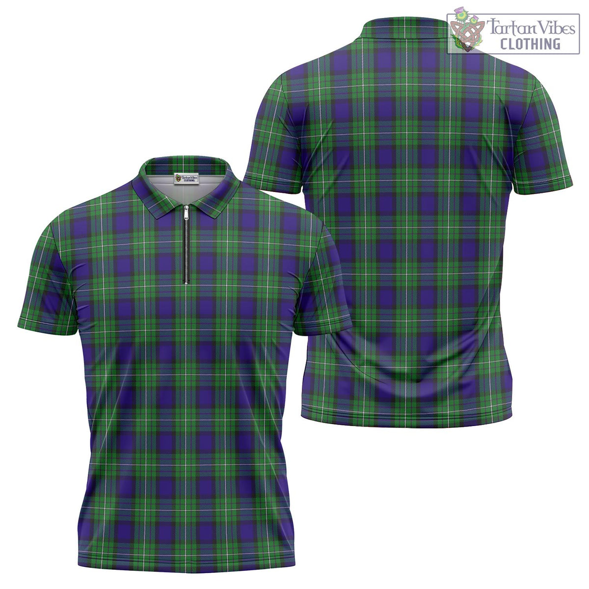 Alexander Tartan Zipper Polo Shirt Unisex - Tartan Vibes Clothing