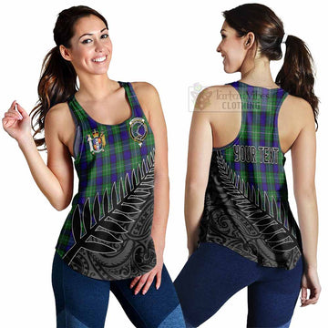 Alexander Crest Tartan Women's Racerback Tanks with New Zealand Silver Fern Half Style