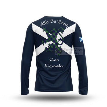 Alexander Tartan Lion Rampant Long Sleeve T-Shirt Proudly Display Your Heritage with Alba Gu Brath and Clan Name - Tartan Vibes Clothing