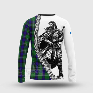 Alexander Tartan Clan Crest Long Sleeve T-Shirt with Highlander Warrior Celtic Style - Tartan Vibes Clothing