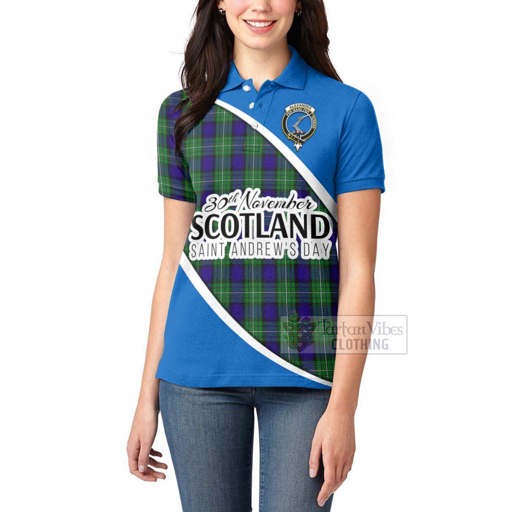 Tartan Vibes Clothing Alexander Family Crest Tartan Women's Polo Shirt Celebrate Saint Andrew's Day in Style