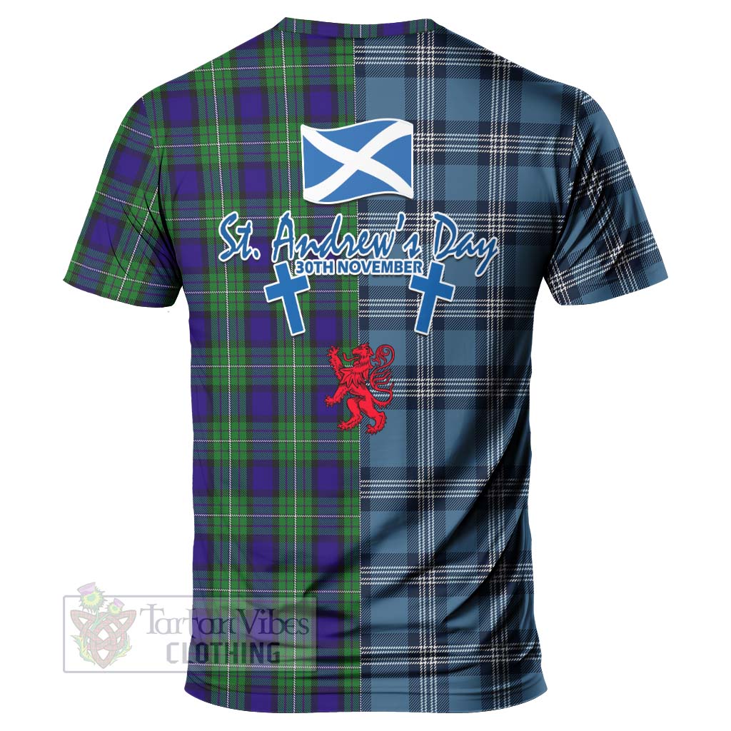 Tartan Vibes Clothing Alexander Tartan T-Shirt Happy St. Andrew's Day Half Tartan Style