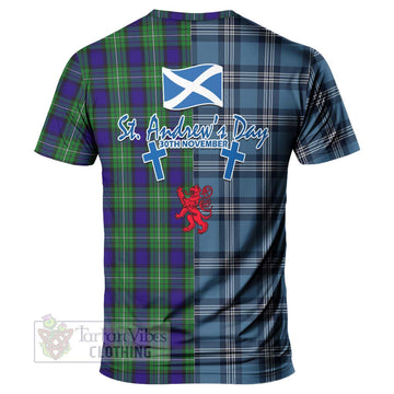 Alexander Tartan T-Shirt Happy St. Andrew's Day Half Tartan Style