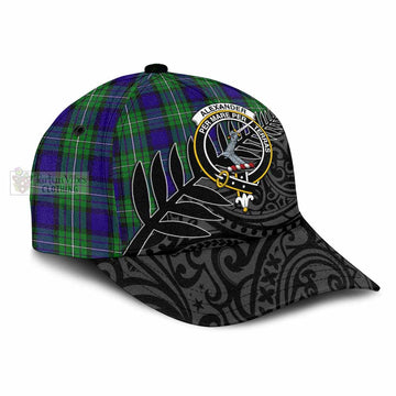 Alexander Tartan Classic Cap with New Zealand Silver Fern Half Style