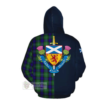 Alexander Tartan Cotton Hoodie Alba with Scottish Lion Royal Arm Half Style Pullover Hoodie - Tartan Vibes Clothing