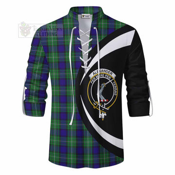 Alexander Tartan Ghillie Kilt Shirt with Family Crest Circle Style - Tartan Vibes Clothing
