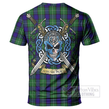 Alexander Tartan T-Shirt with Family Crest Celtic Skull Style - Tartan Vibes Clothing