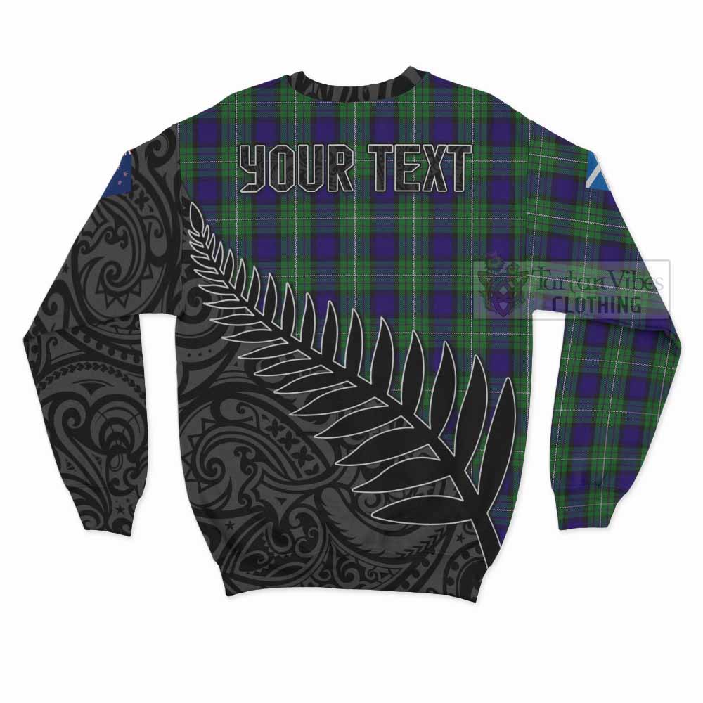 Tartan Vibes Clothing Alexander Crest Tartan Sweatshirt with New Zealand Silver Fern Half Style