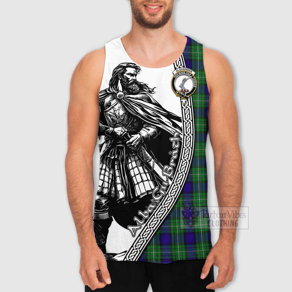 Tartan Vibes Clothing Alexander Tartan Clan Crest Men's Tank Top with Highlander Warrior Celtic Style