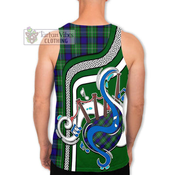 Alexander Tartan Men's Tank Top with Epic Bagpipe Style