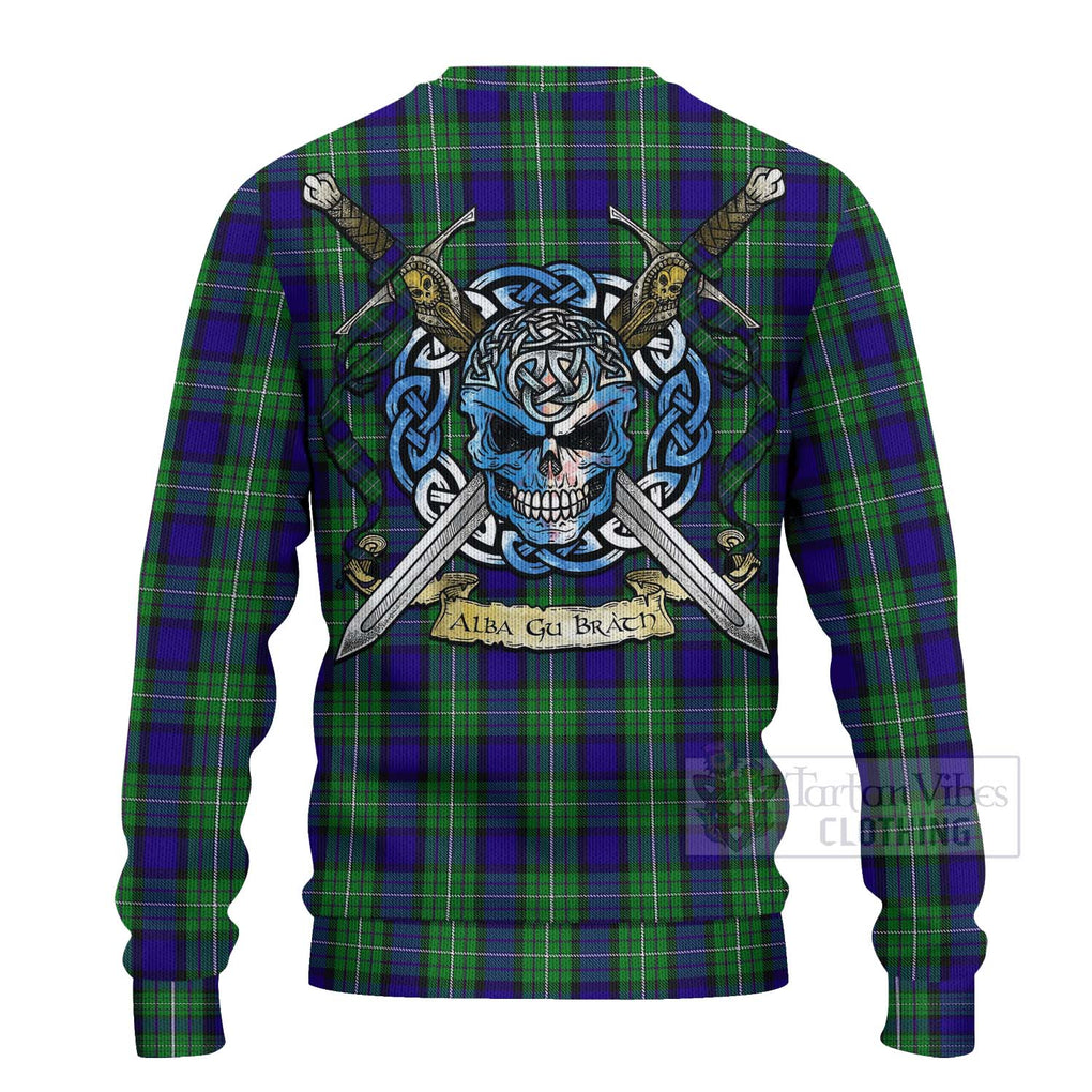 Alexander Tartan Ugly Sweater with Family Crest Celtic Skull Style - Tartan Vibes Clothing
