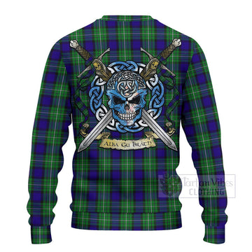 Alexander Tartan Ugly Sweater with Family Crest Celtic Skull Style