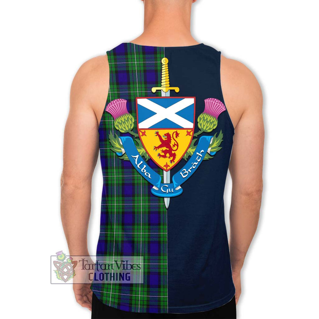 Tartan Vibes Clothing Alexander Tartan Men's Tank Top with Scottish Lion Royal Arm Half Style