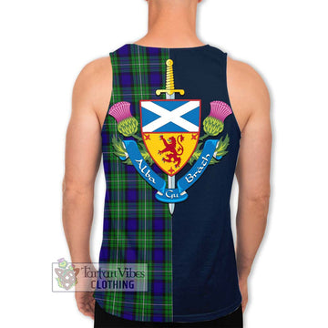 Alexander Tartan Men's Tank Top Alba with Scottish Lion Royal Arm Half Style