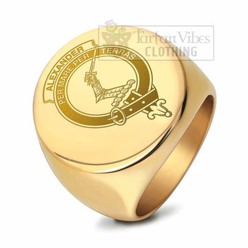 Alexander Clan Crest Engraved Ring