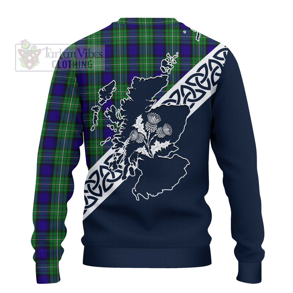 Tartan Vibes Clothing Alexander Tartan Knitted Sweater Featuring Thistle and Scotland Map