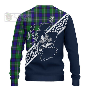 Alexander Tartan Ugly Sweater Featuring Thistle and Scotland Map