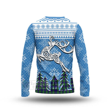 Alexander Clan Christmas Long Sleeve T-Shirt Celtic Reindeer Style - Tartan Vibes Clothing