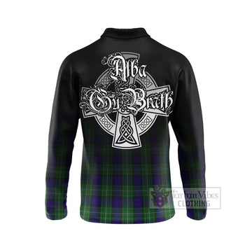 Alexander Tartan Long Sleeve Polo Shirt Featuring Alba Gu Brath Family Crest Celtic Inspired - Tartan Vibes Clothing