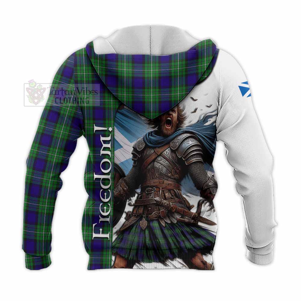 Tartan Vibes Clothing Alexander Crest Tartan Knitted Hoodie Inspired by the Freedom of Scottish Warrior