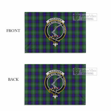 Alexander Tartan House Flag with Family Crest