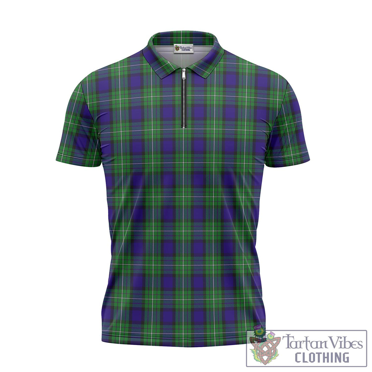 Alexander Tartan Zipper Polo Shirt - Tartan Vibes Clothing