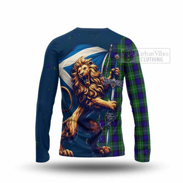 Alexander Tartan Family Crest Long Sleeve T-Shirt with Scottish Majestic Lion - Tartan Vibes Clothing