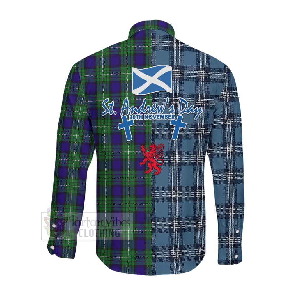 Tartan Vibes Clothing Alexander Tartan Long Sleeve Button Shirt Happy St. Andrew's Day Half Tartan Style