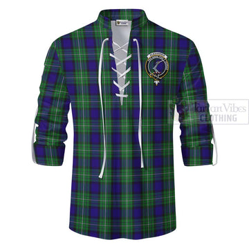 Alexander Tartan Ghillie Kilt Shirt with Family Crest and Bearded Skull Holding Bottles of Whiskey - Tartan Vibes Clothing
