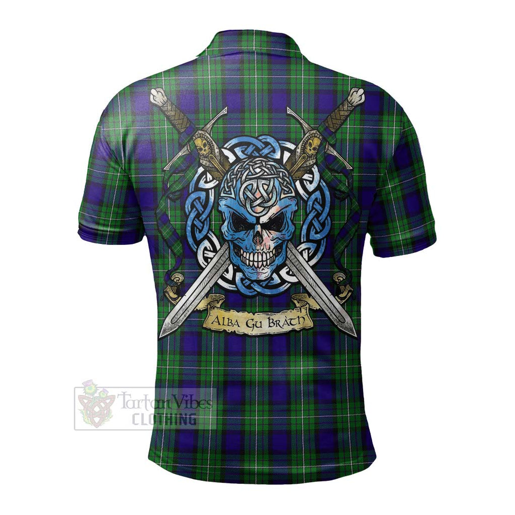 Tartan Vibes Clothing Alexander Tartan Polo Shirt with Family Crest Celtic Skull Style