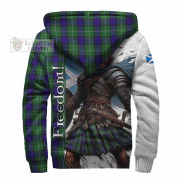 Alexander Crest Tartan Sherpa Hoodie Inspired by the Freedom of Scottish Warrior - Tartan Vibes Clothing